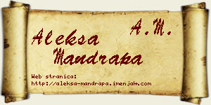Aleksa Mandrapa vizit kartica